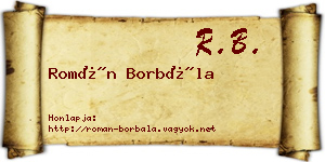 Román Borbála névjegykártya